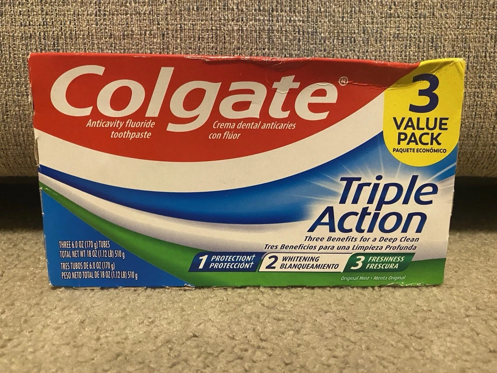 s-l1600 (35) Colgate Triple Action Toothpaste 6 oz - 3 Pack - Image 1