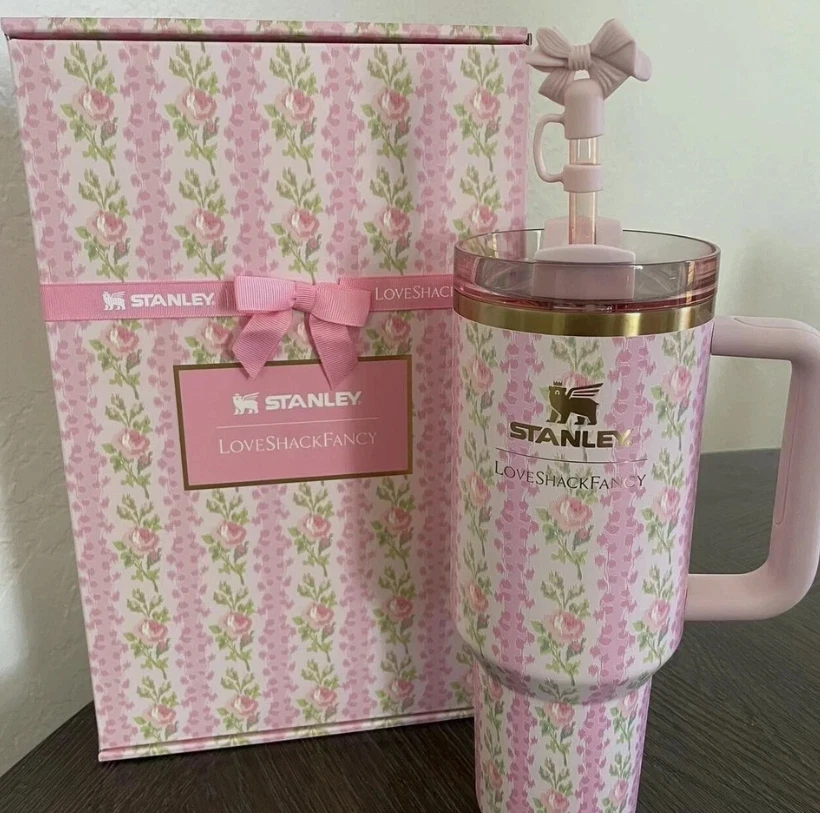 s-l1600 (80) Stanley x LoveShackFancy 40 oz Quencher H2.0 Tumbler Blooming Heirloom Edition New - Image 1