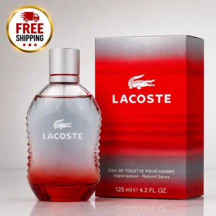 Lacoste Red Eau De Toilette Spray For Men 4.2 fl oz- Free Shipping